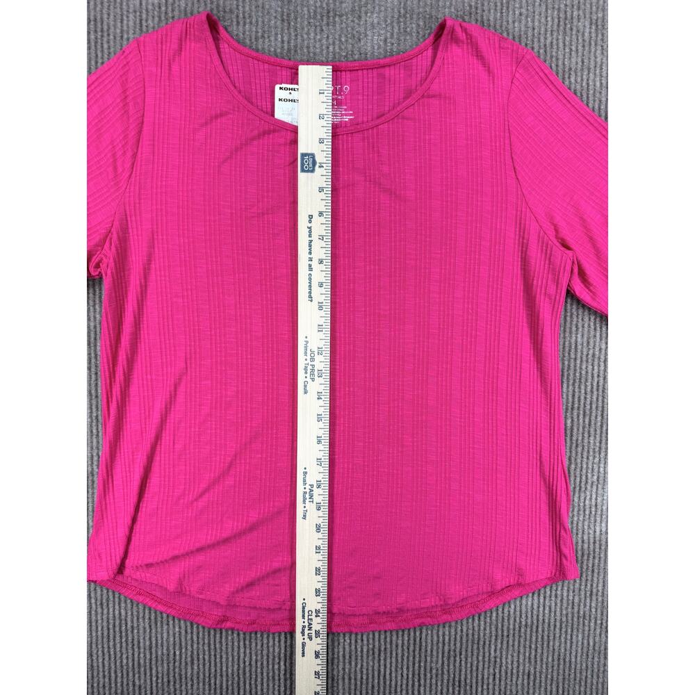 Apt 9 Pink Ribbed Short Sleeve Knit Top Size XL NWT Factory Defect Mismarked - Picture 6 of 6